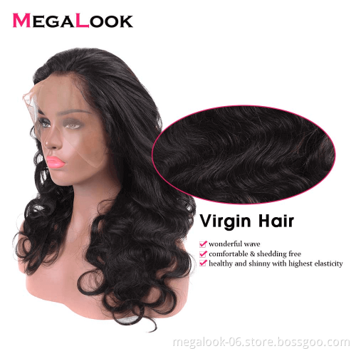 Wholesale Cheap Original Brazilian Virgin Cuticle Aligned Body Wave Human Hair 360 Lace Front Frontal Wigs